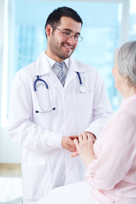 Physician talking with a patient